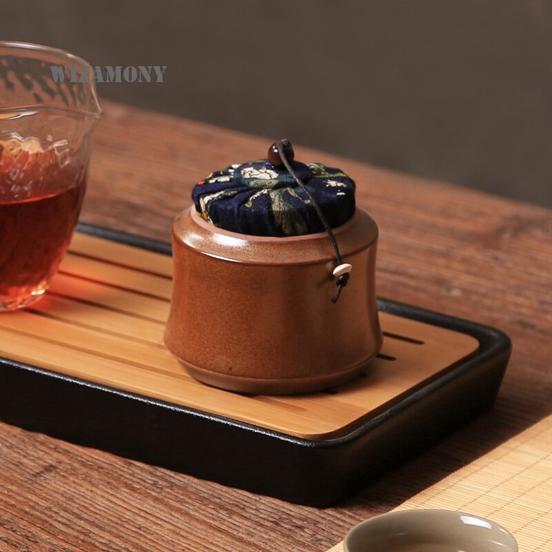 WIZAMONY Top Grade Wooden Plug Chinese Ceramics Eco-Friendly Tea Caddy Canister Porcelain Jar box Chinese style