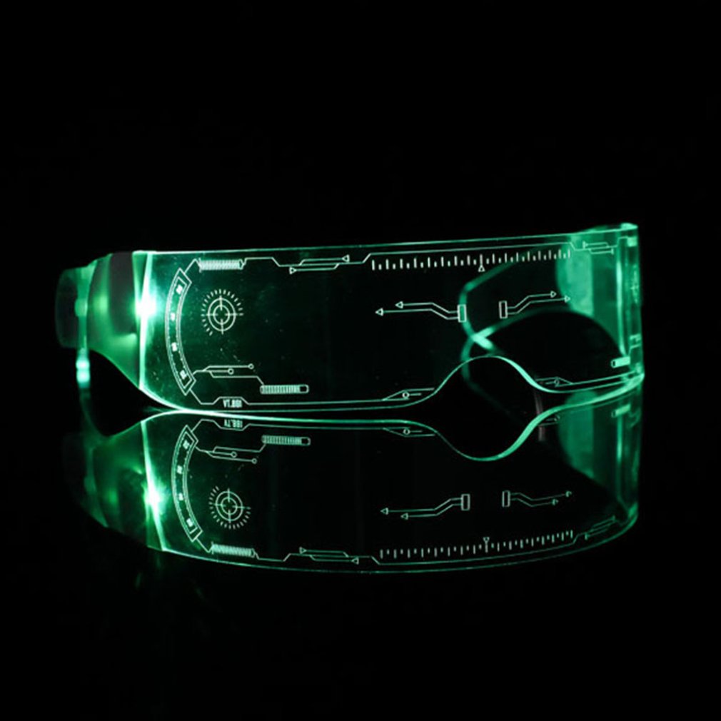 Led clignotant lunettes Punk technologie Cool sens lunettes coupe-vent Vision nocturne lunettes de cyclisme: button