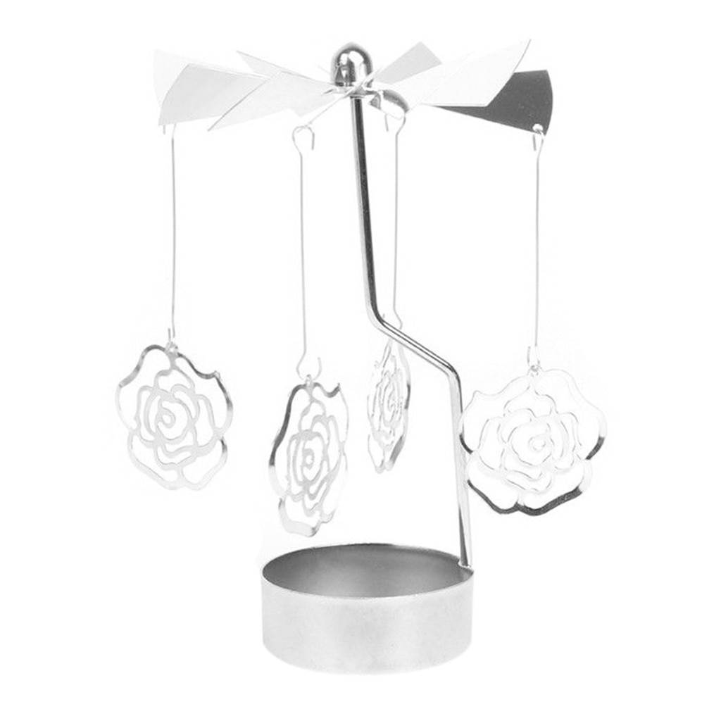 Support de bougie tournant en métal rotatif | Pour carrousel, chauffe-plat, lumière, de noël, décor de mariage à la maison, #: 2