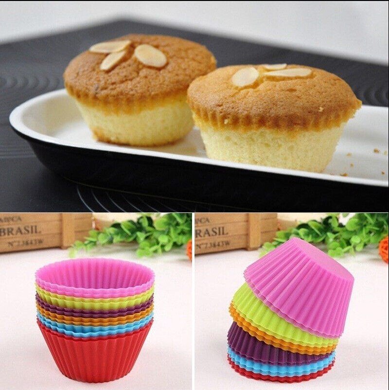 12 kpl silikoninen pehmeä kakku muffinssi suklaa cupcake leivonnaiset leivinmuki muotti: 1