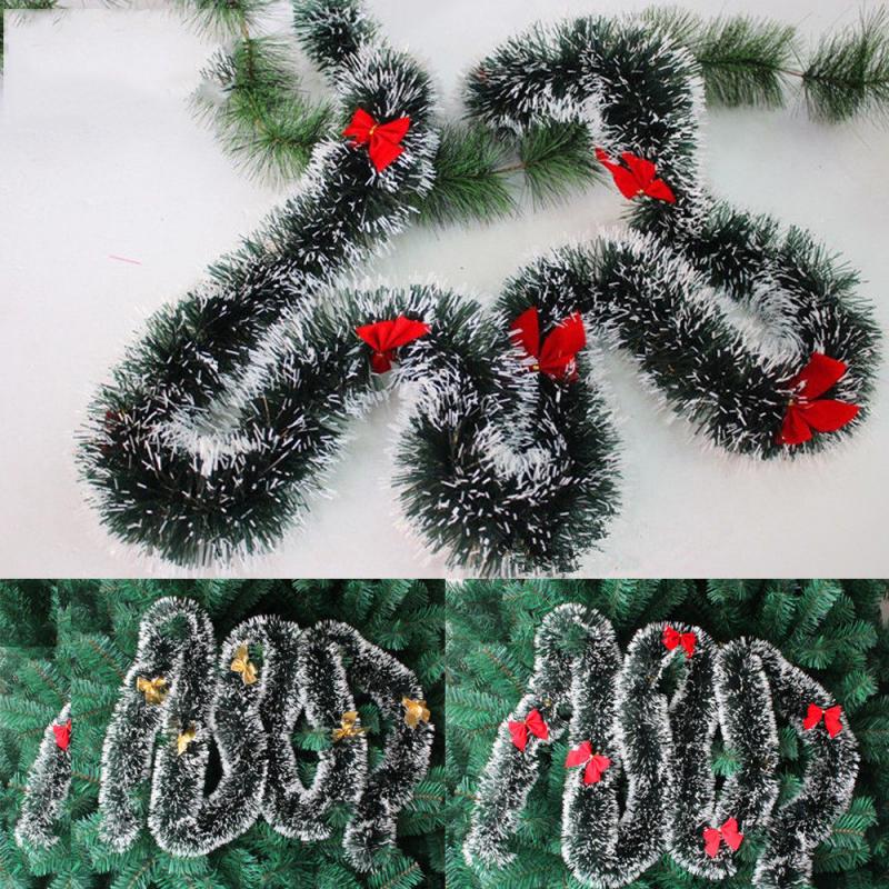 200cm Christmas Tree Decor White Dark Green Cane Tinsel Colorful Christmas Decoration Bar Tops Ribbon Garland Kerst Home Decor