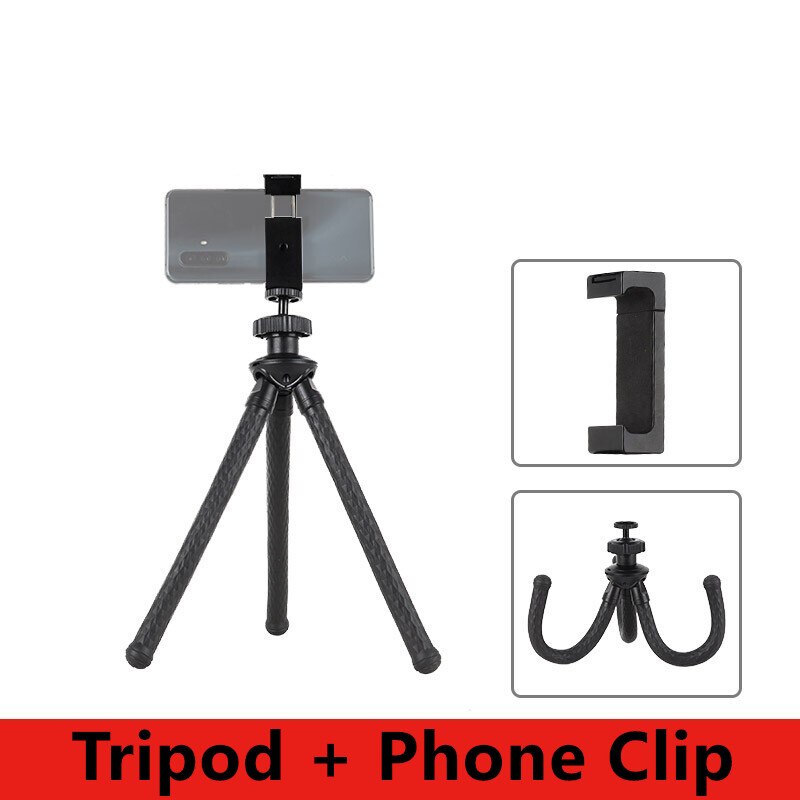 Flexible Octopus Tripod SLR mini tripod stand stabilizer tripod portable handheld stand for iPhone xiaomi 2 in 1 tripod: Phone holder kit