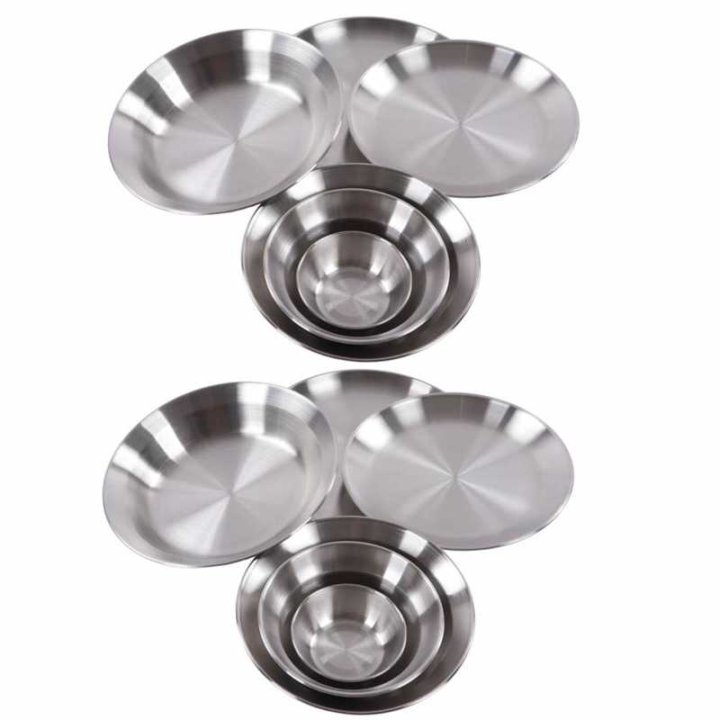 Camping Dish Set Camping Plates Bowls Set Portable Outdoor for Camping
