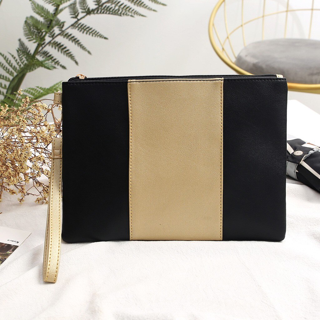 Tas Voor Vrouwen Wit Zwart Stiksels Contrast Kleur Clutch Envelop Clutch Bag Luxe Leather Сумки Для Женщин # T1P