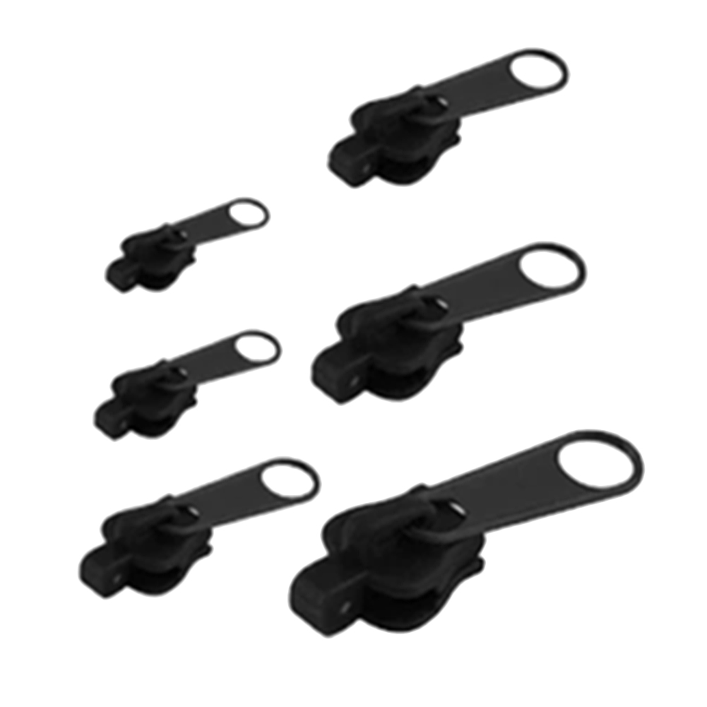 6/12Pcs Universal Fix Zipper Repair Kit Replacement Zip Slider Zippers Puller GHS99: Black 6pcs