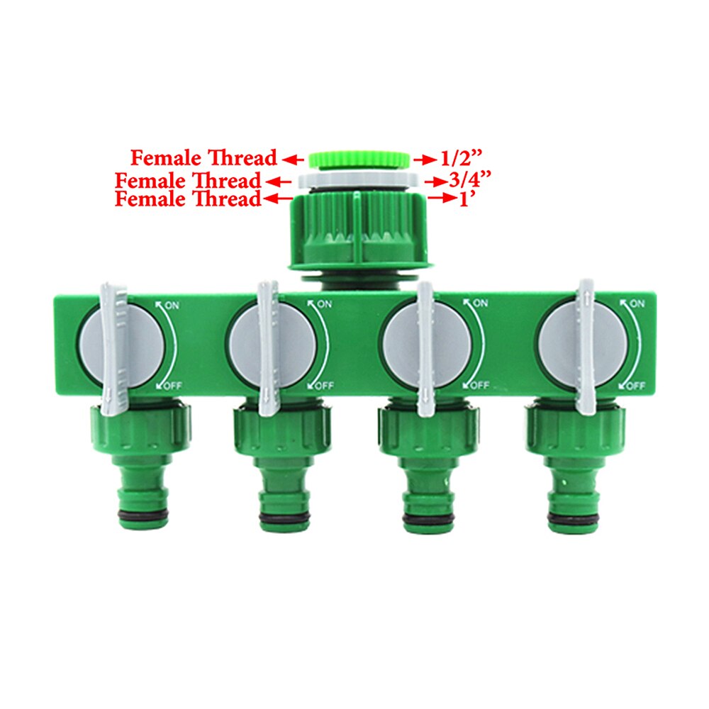 Minuterie d'arrosage automatique étanche avec écran LCD, contrôleur de robinet pour l'extérieur: 4-way connector