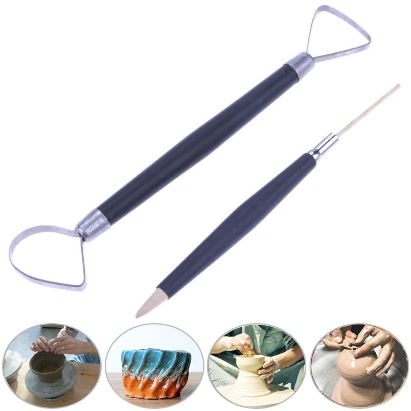 Clay Pottery Tool Set Clay Ceramics Molding Tools Stainless Steel Wood Tool Set Smoothing Modeling Carved Tool Slices Scraping