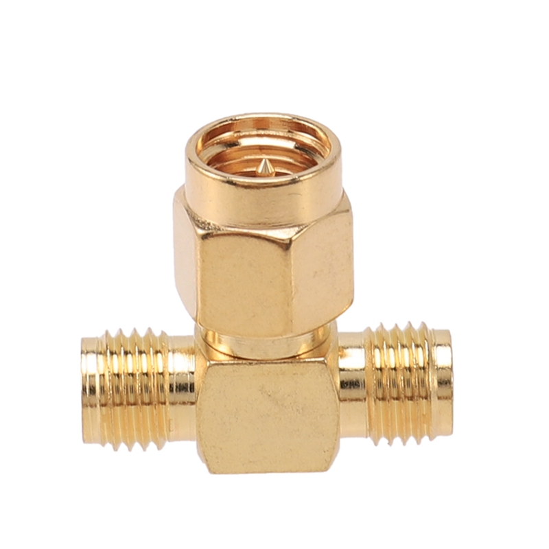 3X SMA Male to Two SMA Female Triple T RF Adapter Connector 3 Way Splitter