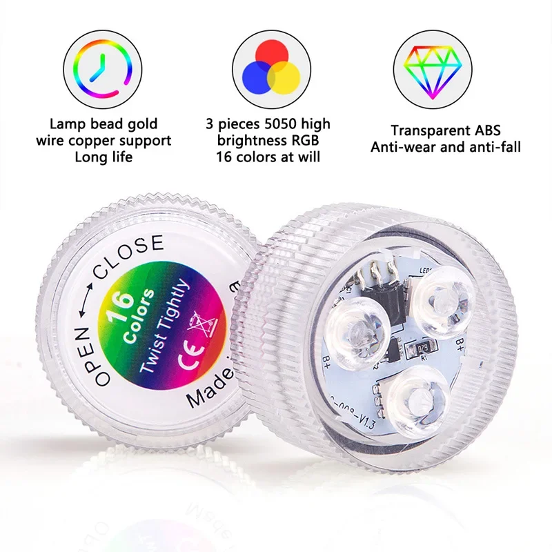 16 Kleuren Onderwater Licht Met Afstandsbediening Rgb Waterdicht Zwembad Accessoires Licht Onderwater Verlichting Voor Vijver Vaas