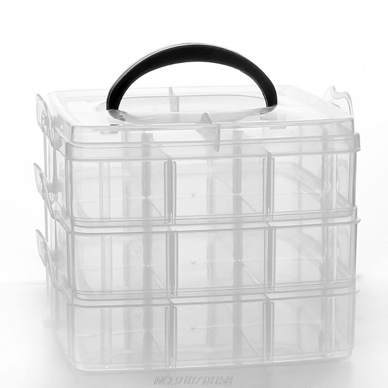 Transparent Portable Large Jewelry Organizer Storage Box Container Case Display N16 20