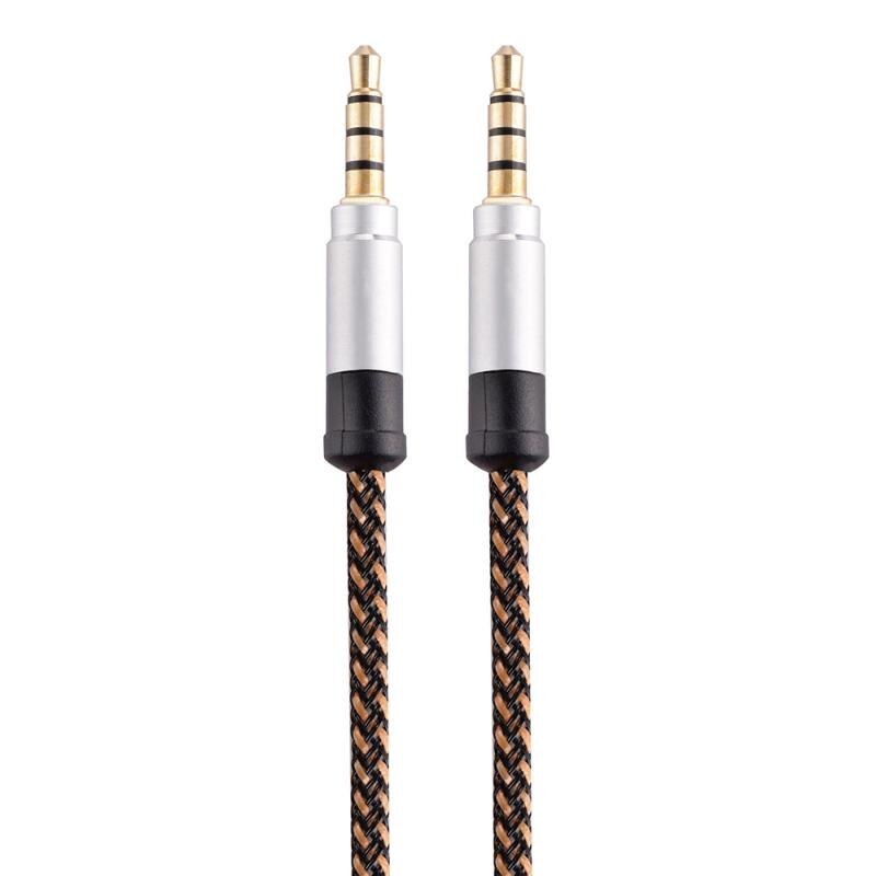 Voor Iphone Hoofdtelefoon Car Audio Kabel 3.5Mm Auto Aux Koord Nylon Male Naar Mannelijke Auto Jack Aux Kabel 3.5mm Auto Product Auto Accessoires: brown