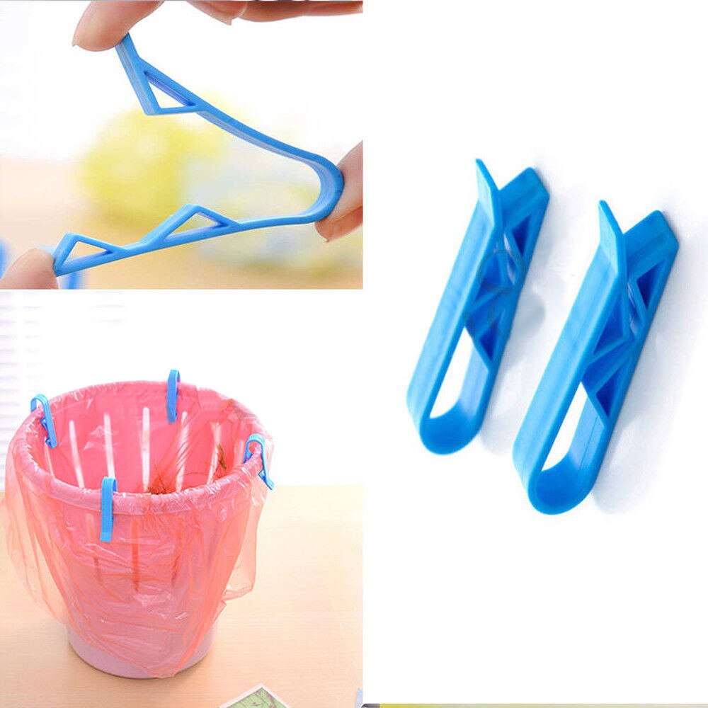 2PCS Trash Garbage Bag Fixed Clip Waste Basket Rubbish Bin Garbage Can Clamp Holder For kitchen Useful accessories Tools #25