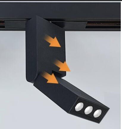 Verstelbare Magnetische LED Verlichting Track Spotlight Draaibare Track Verlichting Villa Kleding Winkel Verlichting Armatuur Plafond Rail Lampen: 6W Black Body / Warm White