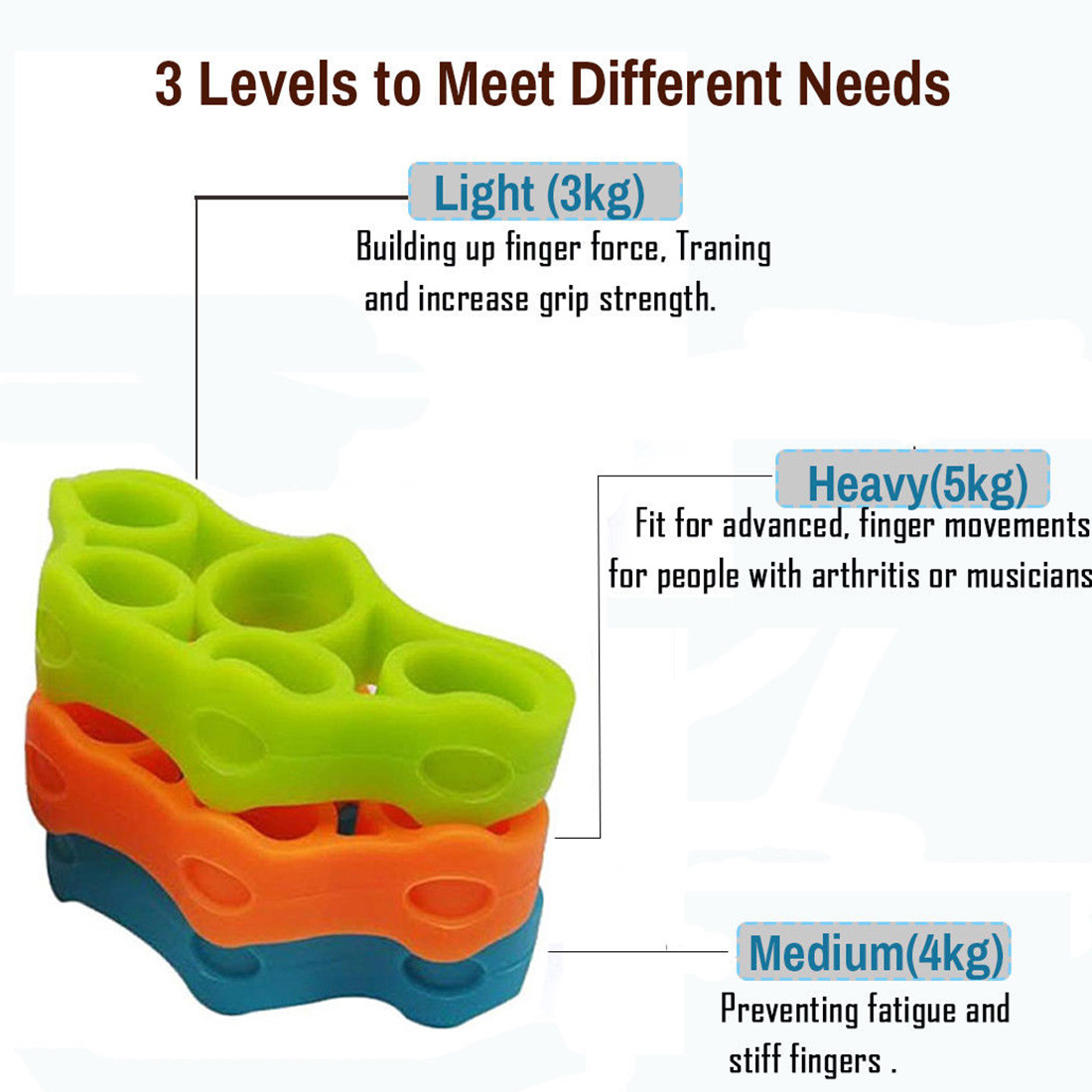 6pcs Finger Stretcher Exerciser Grip Hand Strengtheners Extensor Trainer For Forearm