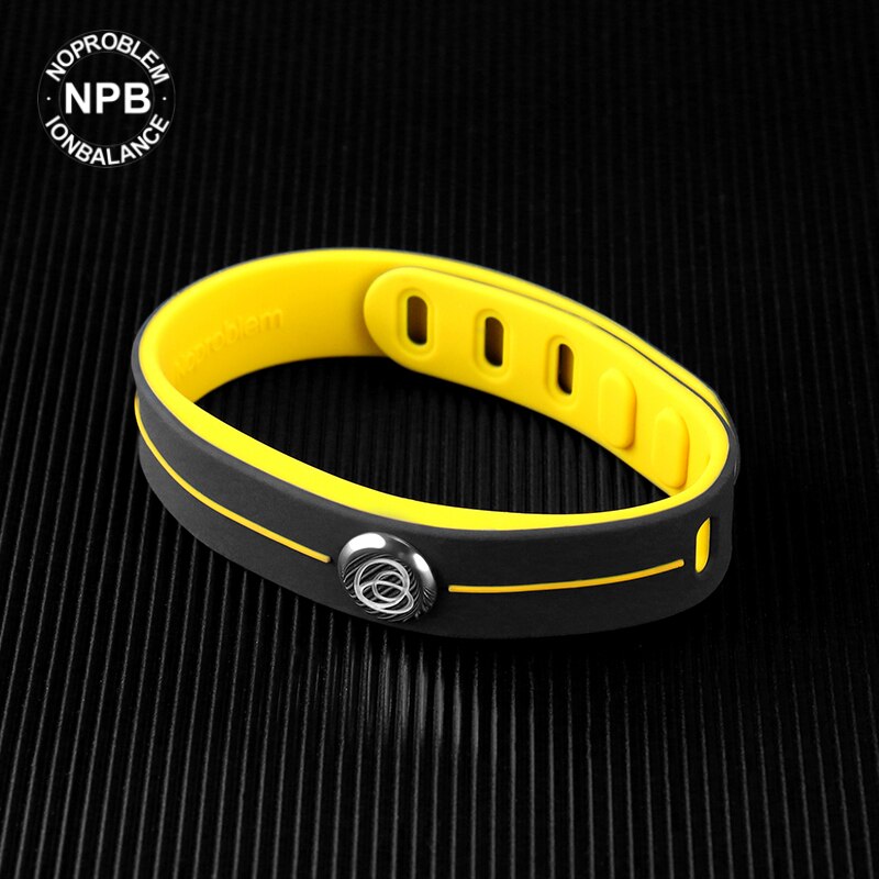 【Fda Registration】noproblem Smart 3000 Ionen Waterdichte Sport Rubber Power Gezondheid Choker Toermalijn Band Armband P101