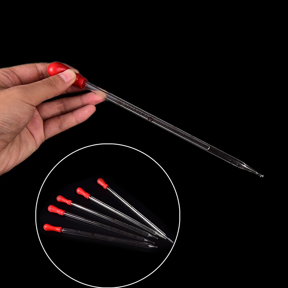 1pc szklana pipeta z podziałką z gumowa gruszka laboratorium chemia dozownik z kroplomierzem 0.5ml 1ml 2ml 3ml 5ml
