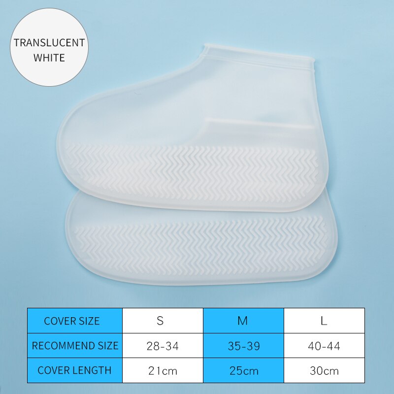 Couverture de pluie pour chaussures, caoutchouc imperméable antidérapant, bottes imperméables, semelles intérieures en Silicone réutilisables, chaussures de voyage: W-high quality / l