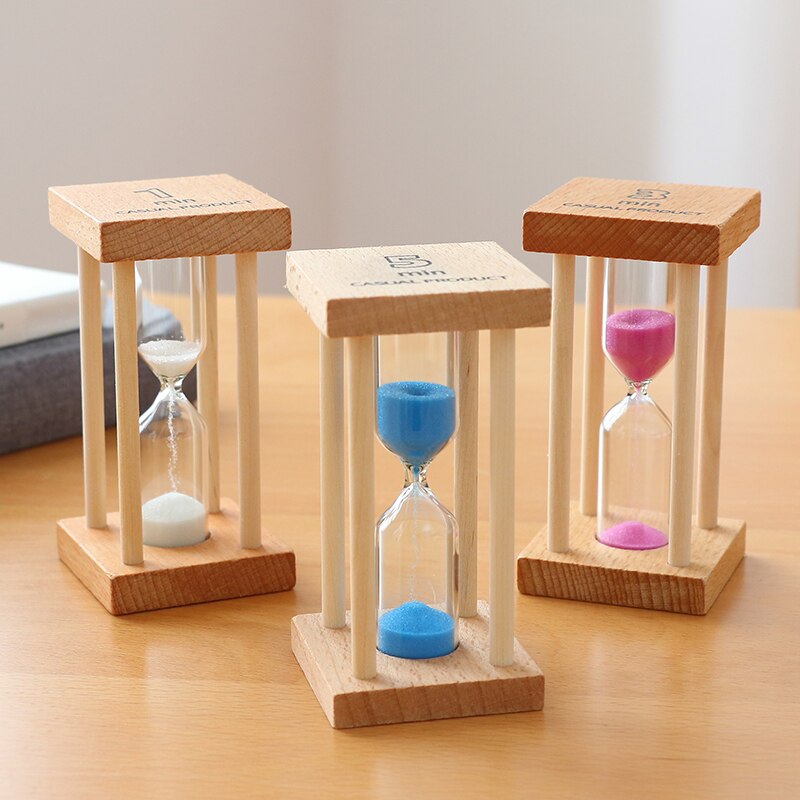 Sand Watch 1 Minute Clock 3 5 Minutes Glass Shower Timer Wood Timing Kid Mini Ornaments Home Decoration Accessories SL-MZFX