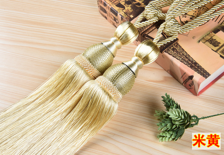 2 st europeisk stil guldhängande bollgardiner tofsar gardinbindningar bandage borstar gardintillbehör: 13