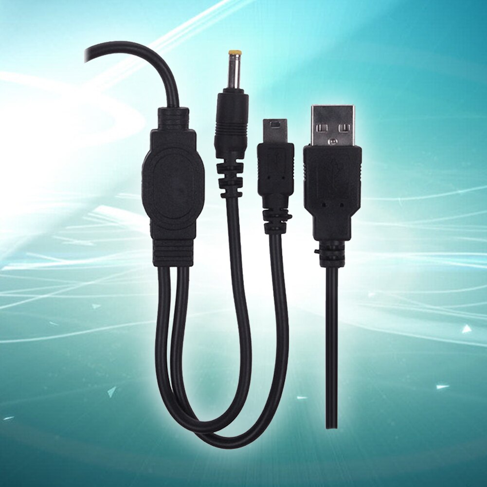 2 in 1 reisoplader zwart multifunctionele draagbare datatransmissie kantoor usb-kabel voor psp