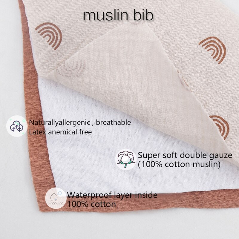 3 pz/set cotone bavaglino fiocco fascia pulsante regolabile triangolo Saliva asciugamano stampa neonato ragazzo ragazza alimentazione Burp panno