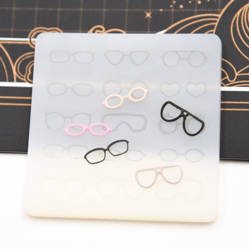 Silikonform til keramikk leire ansikt brilleinnfatning dekorasjon brilleinnfatninger harpiksformer myk leire ansiktsform