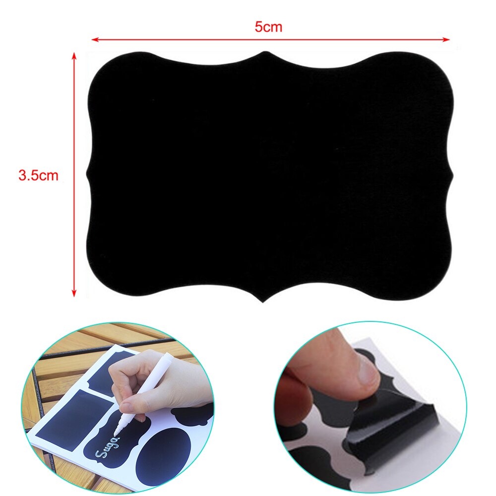 36/24pcs Kitchen Label Stickers PVC Waterproof Blackboard Stickers Bar Kitchen Spice Castor Jars Organizer Storage Bottles Label