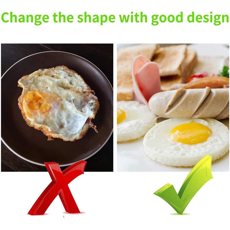 Egg Rings Frying - Round Egg Cooker Rings For Cooking - Non Stick Mold Shaper Circles For Fried Egg Mcmuffin Sandwiches