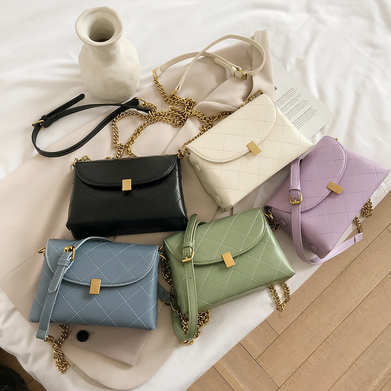 petit rabat chaîne bandoulière sacs pour femmes été PU cuir épaule sac à bandoulière pour fille sac à main dames téléphone sac à main