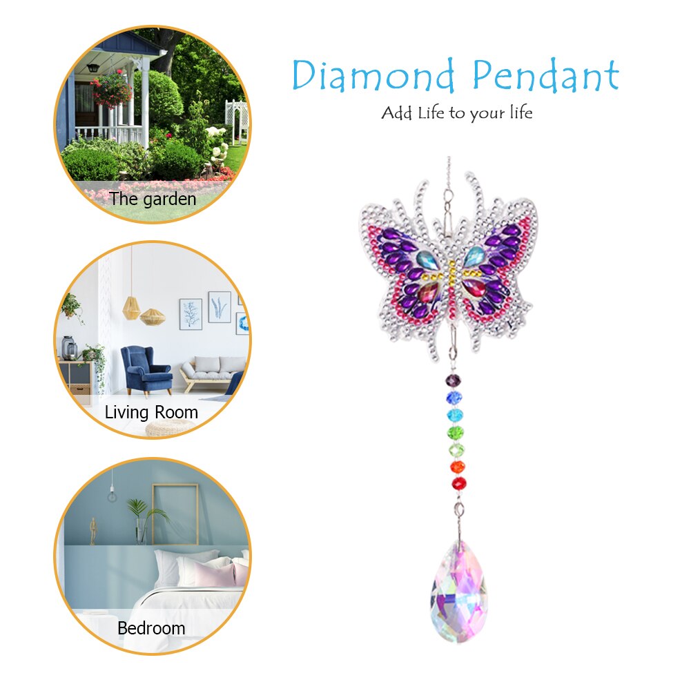 Crystal Light Catching Wind Chimes Jewelry Handmade Hanging Angel Tears Diamond Sunburst Wind Chime Pendant Garden Decoration
