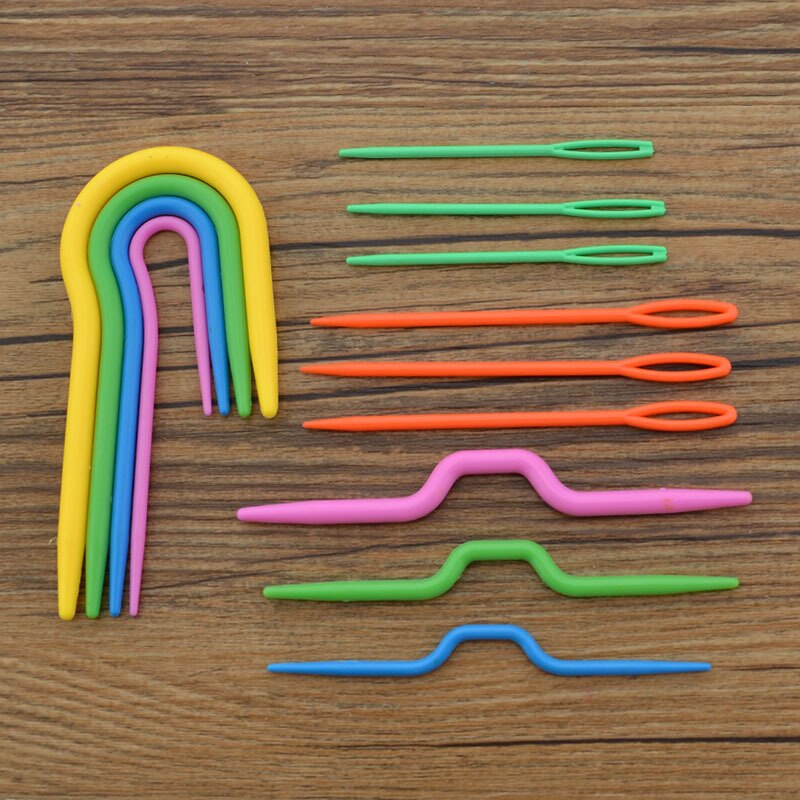 Ganchos de ganchillo curvos agujas de tejer de plástico para bufanda Manual suéter tejido torcido en forma de U DIY accesorio de herramientas de costura G