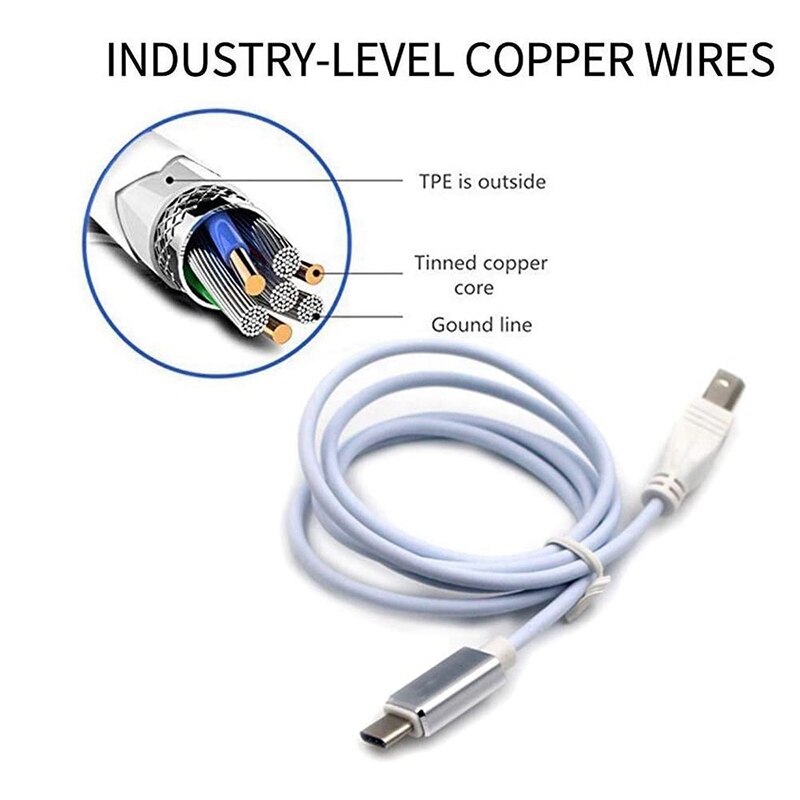 Midi USB Type B To Micro-USB Cable Connector Cable &amp; USB Type B Midi Cable To Type C Connector, Adapter Cable