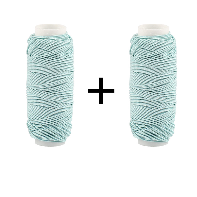 30MLong 5mmWide Colorful Elastic Threads For Sewing Machines 2Roll Set Embroidery Sewing Threads Hand Sewing Thread Craft Set: light green