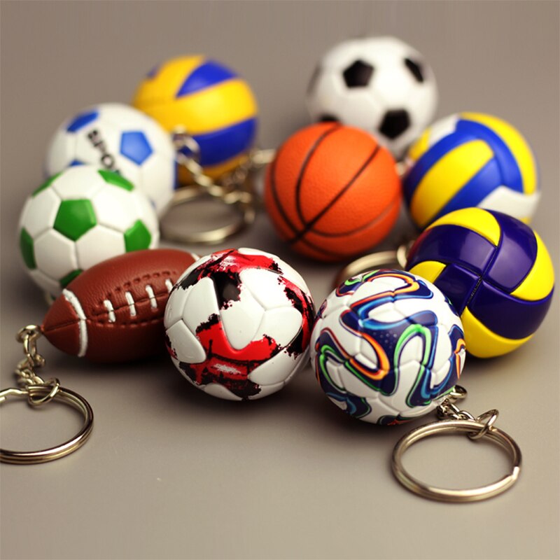 3d sport voetbal sleutelhangers souvenirs pu leren volleybal sleutelhanger voor mannen voetbalfans sleutelhanger hanger vriendje