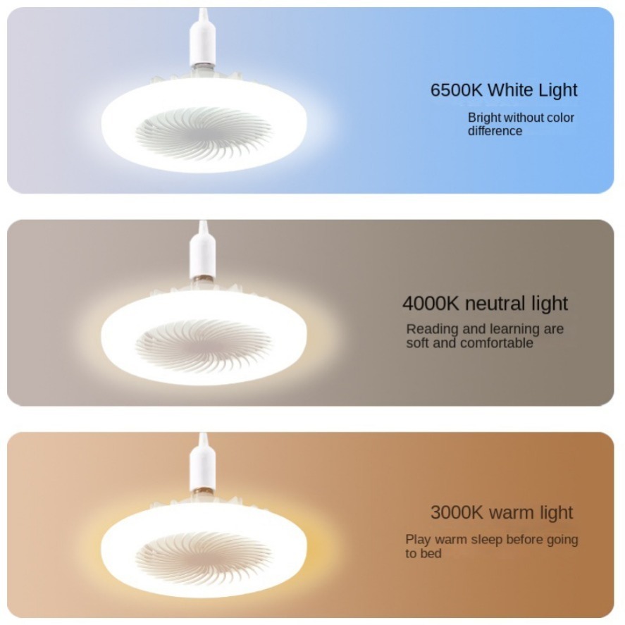 30W 3In1 Ceiling Fan With Lighting Lamp Electric Fan E27 Converter Base With Remote Control For Bedroom Living Silent AC85V-265V