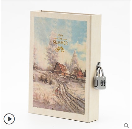 Password Retro A5 Notebook With Lock Writing Pads Lockable Notepad Binder Diary Student: 2