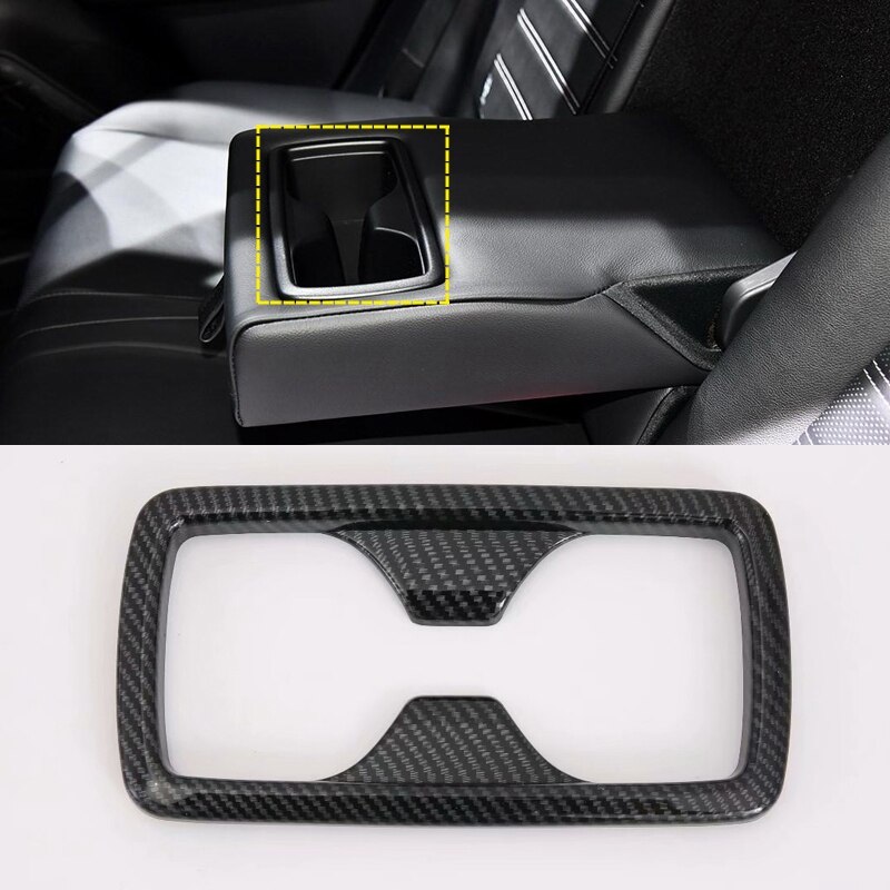 For Toyota Rav4 Xa50 Carbon Style Interior Rear Seat Water Cup Holder Frame Sticker Cover Trim Car Styling