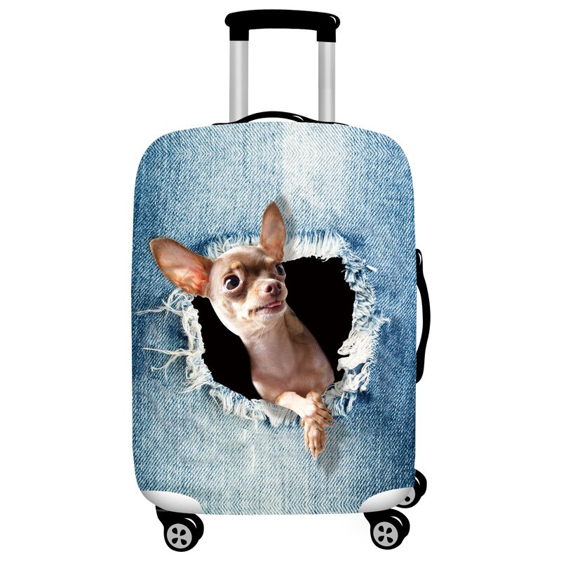 Luggage Cover Suitcase - Animal Print - Elastic Fabric - for 18-32 inch Suitcases: Beige / XL