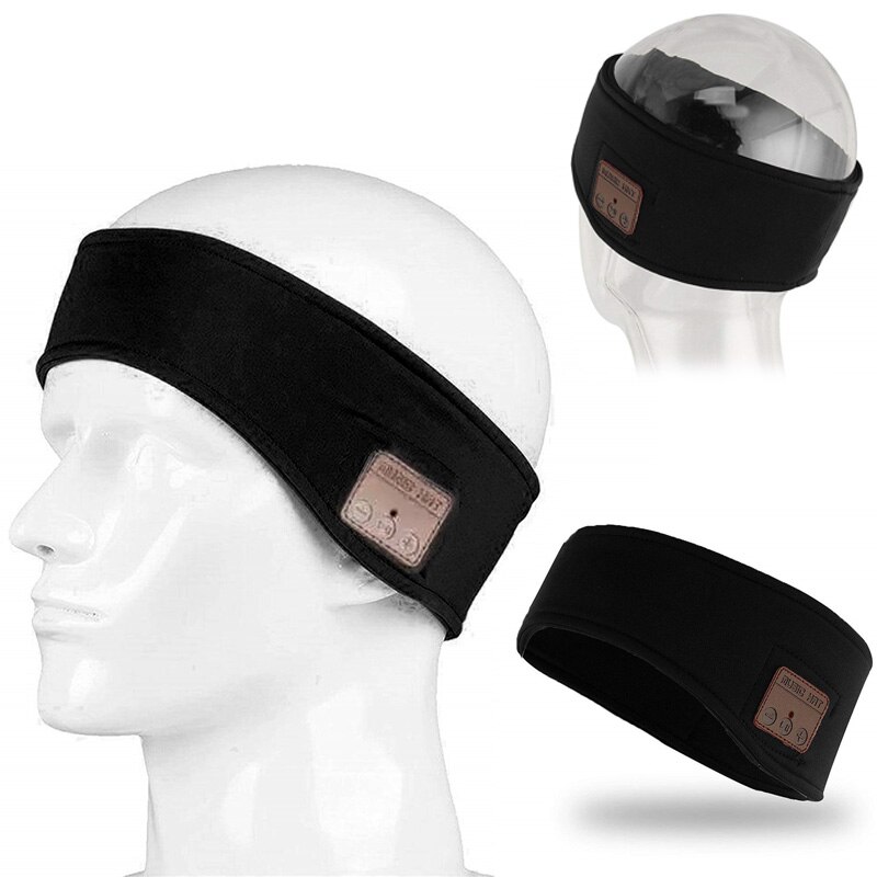 Bluetooth MP3 z pałąkiem na głowę bezprzewodowe słuchawki douszne słuchawki muzyka stereofoniczny opaska przeciw poceniu się robić sportów outdoorowych FKU66: czarny