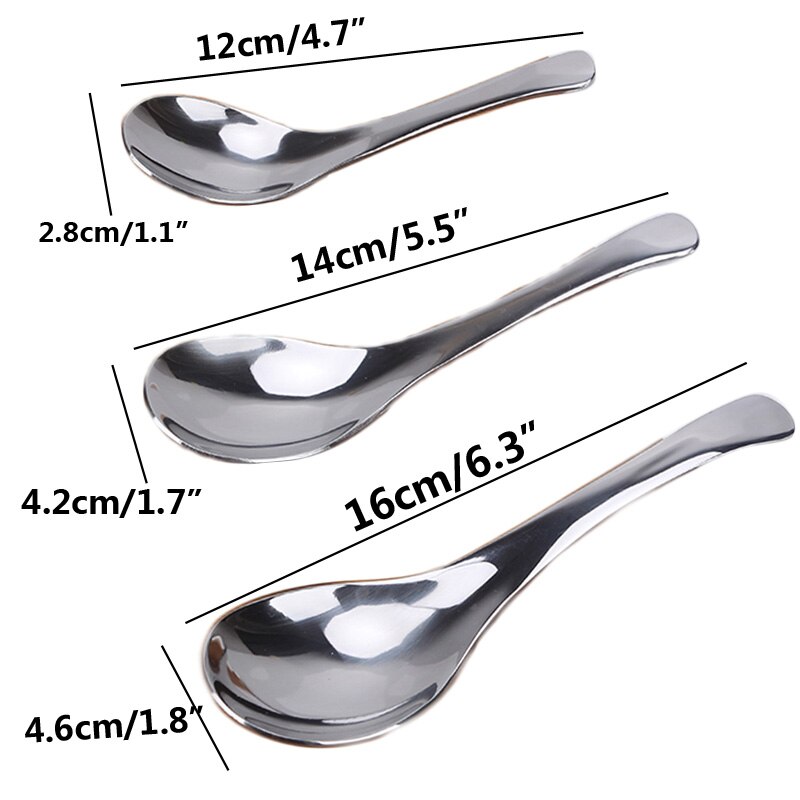 3 Size Stainless steel Dessert Spoon set Table Soup spoon Kitchenware Small Spoons For Restaurant Dinner Wedding Party Cutlery