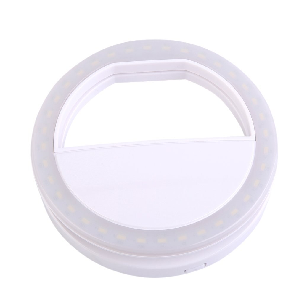 LED Ring Flash Universal Selfie Light Portable Mobile Phone 36 LEDs Selfie Lamp Luminous Ring Clip: White 36LEDS