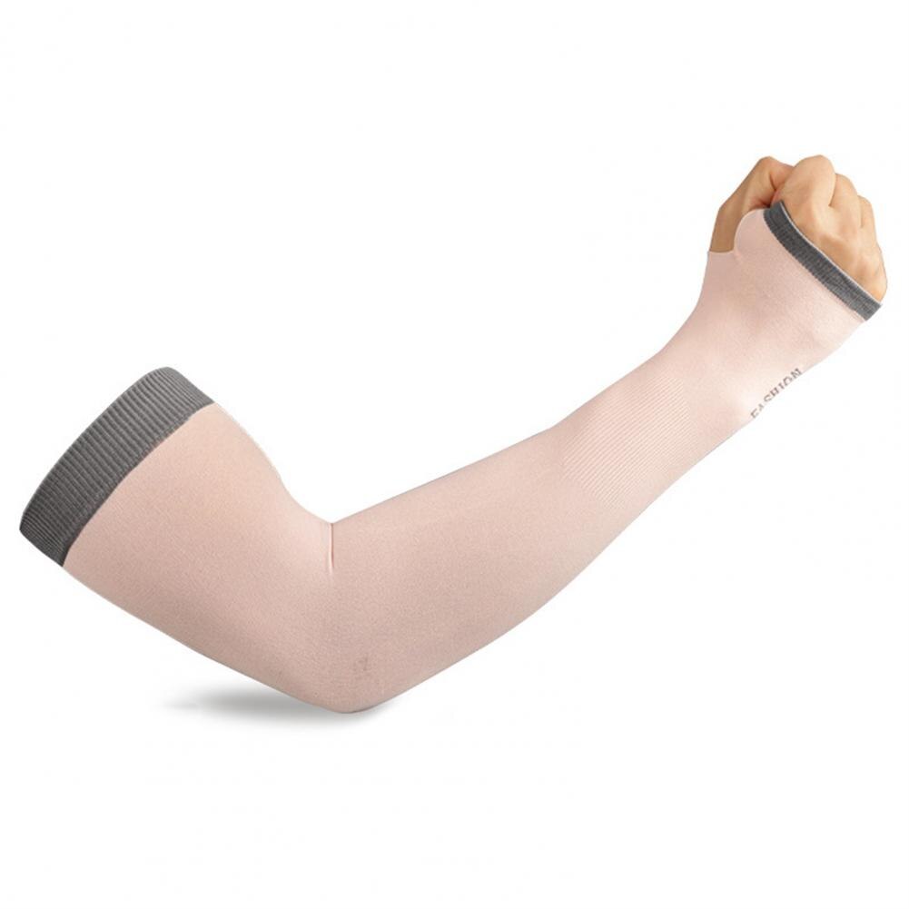 1 pair of super soft, fade-resistant spandex unisex arm sleeves, sunscreen, uv-resistant, cooling sleeves for camping: Light pink