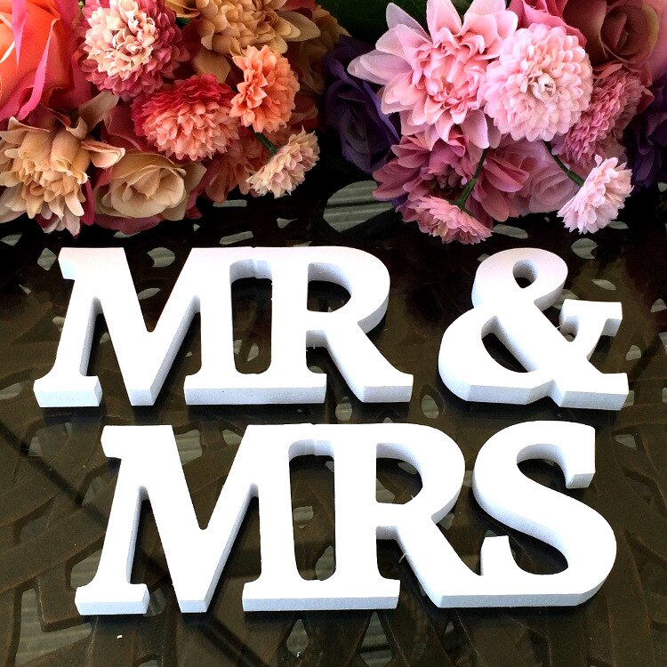 Cartas de decoração para casamento, cores brancas, noiva e noivo, materiais de decoração de mesa 3 pçs/lote