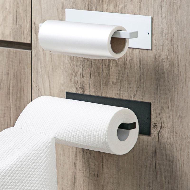 Küche selbst-Klebstoff Zubehör Unter Schrank Papierrolle Gestell Handtuch Halfter Gewebe Aufhänger Lagerung Gestell Für Schlecht Wc Heiße