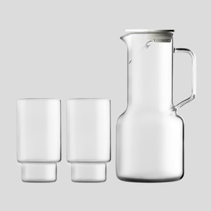 Water Karaf Hittebestendig Glas Koude Fles Huishoudelijke Koel Wit Water Cup Set Pot Hoge Vruchtensap Water Jug: Transparent suit