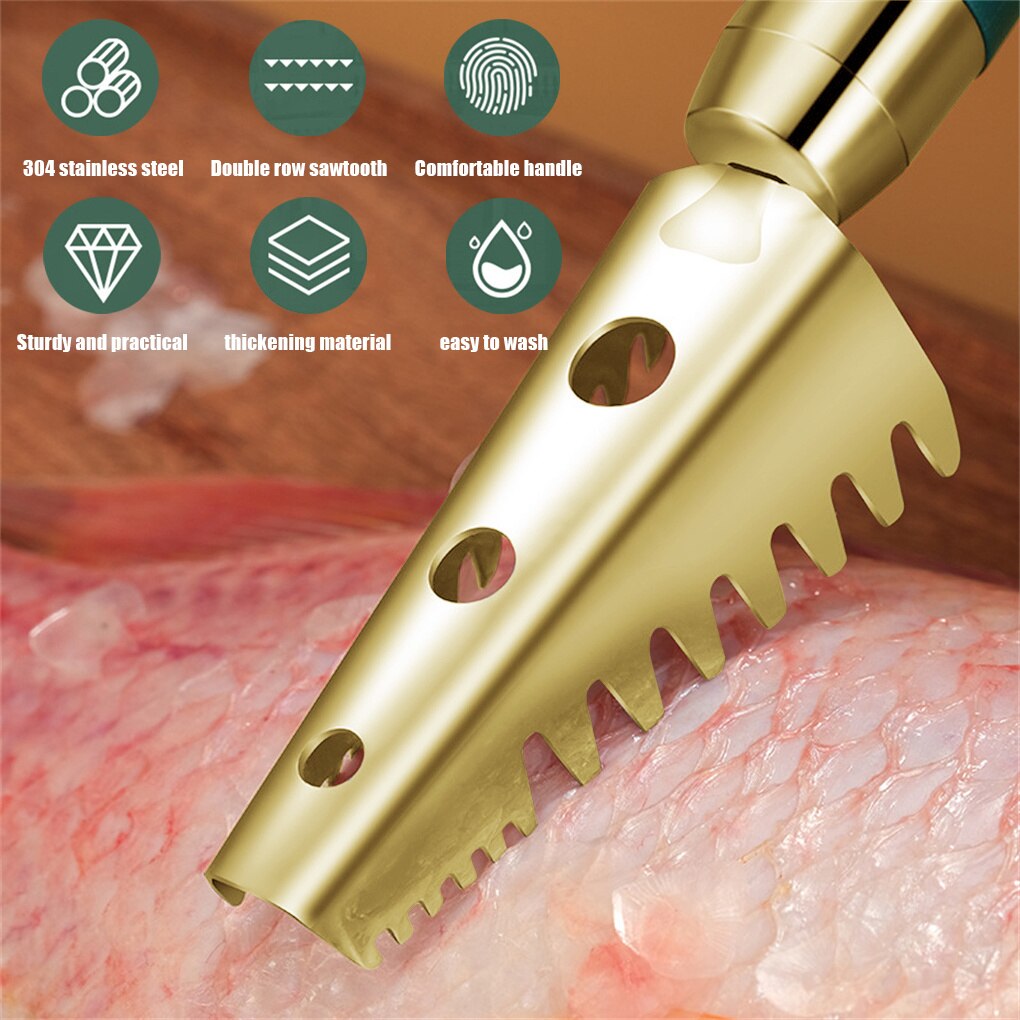 Manual Fish Scaler Scale Remover Seafood Bone Scraper Reusable Kitchen Descaler Home Restaurant Scraping Tools