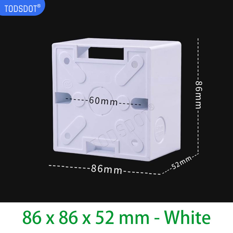 Switch Socket Box 4 Color 86 Type 35 | 40 | 50 mm, Premium Wall Surface Junction Box, On-Wall Mount White | Black | Grey | Gold: Silver