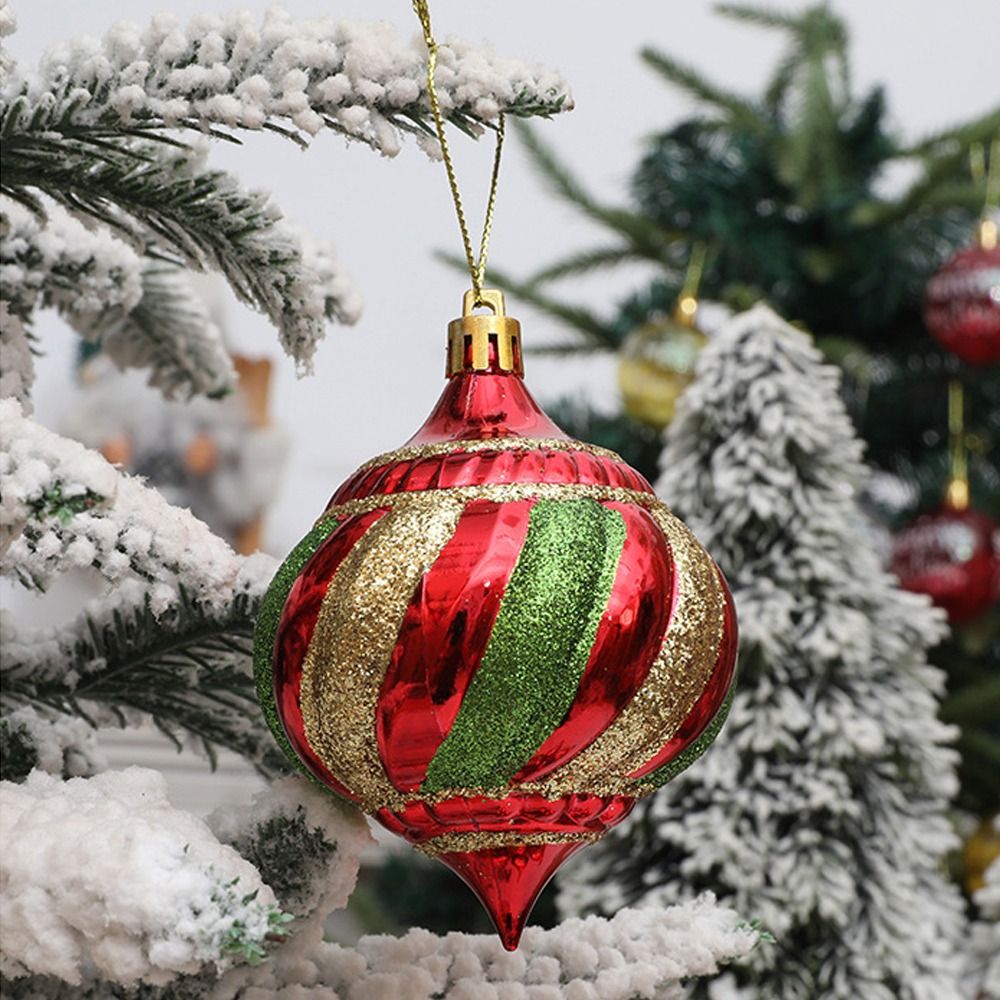 6 stuks onbreekbaar geschilderde kerstballen hanger herbruikbare plastic gegalvaniseerde hangende ballen set elegante kerstboomornament