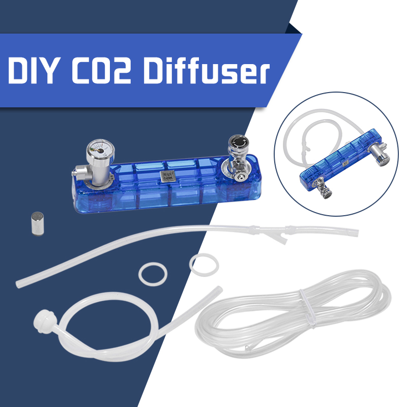 DIYCO2 Diffuser D501 Kit Planted Aquarium CO2 Diffuser Needle Valve Pressure Gauge Generator Ozone Equipment with Pressure Gauge