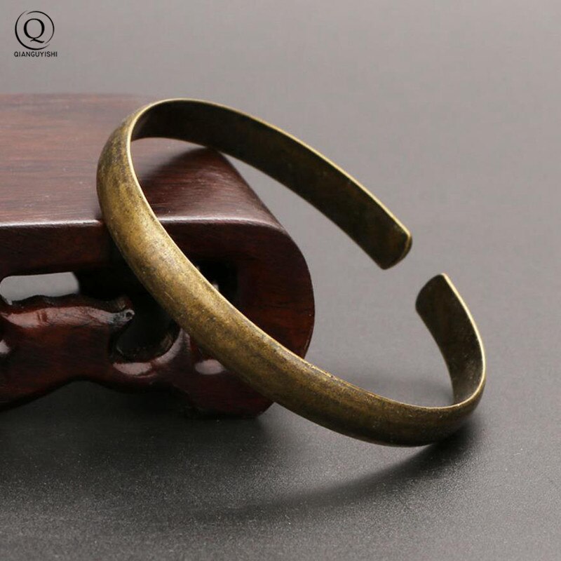 Vintage mässing kungliga armband dam manschett armband glänsande ren koppar antika kvinnor armband smycken flickvän juldagen